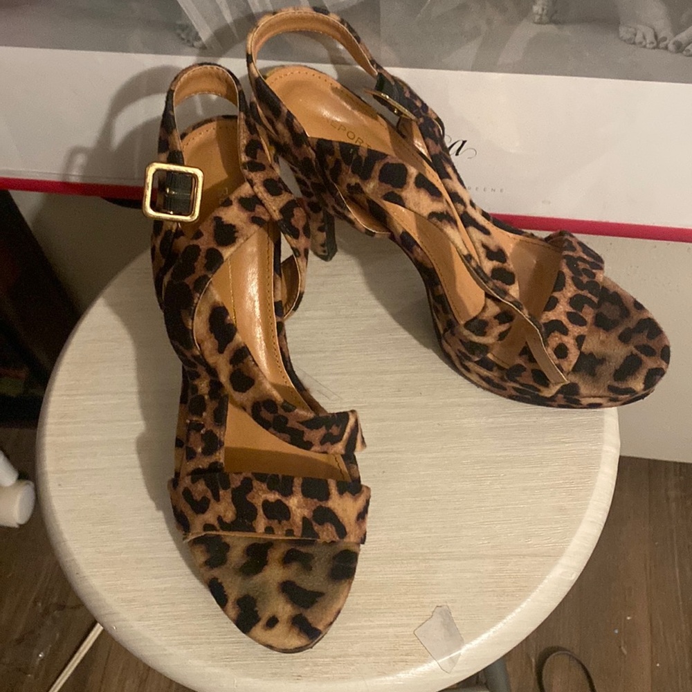 Strapy open toe heels